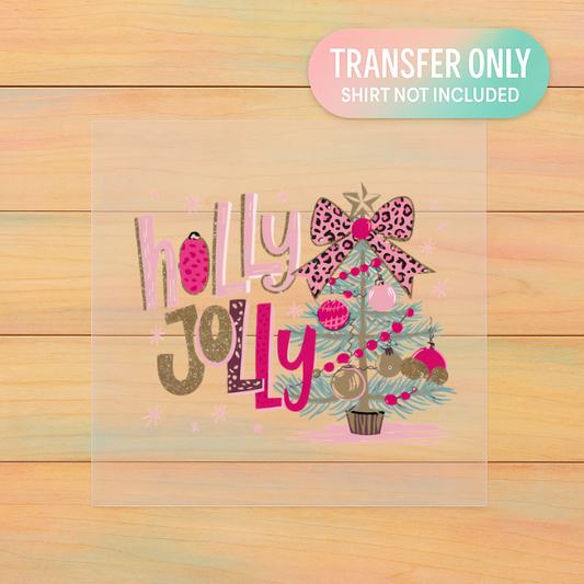 Holly Jolly Leopard Bow | Adult DTF Transfer | Ready to Press