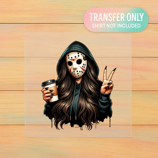Peace Love Horror DTF Transfer – Adult Size Halloween Graphic | Ready to Press Heat Transfer