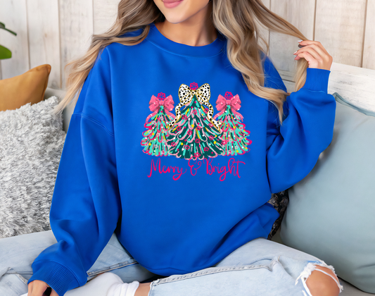 RTS MERRY & BRIGHT CHRSITMAS TREES DTF DIRECT TO FILM TRANSFER ADULT A7