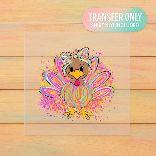 Watercolor Turkey | Adult DTF Transfer | Thanksgiving Ready to Press
