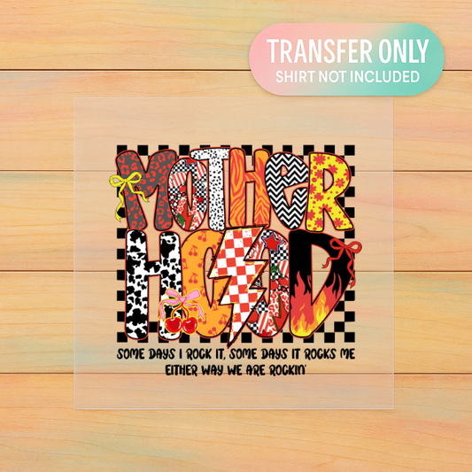 Rockin’ Motherhood DTF Transfer – Adult Size Graphic | Ready to Press Heat Transfer
