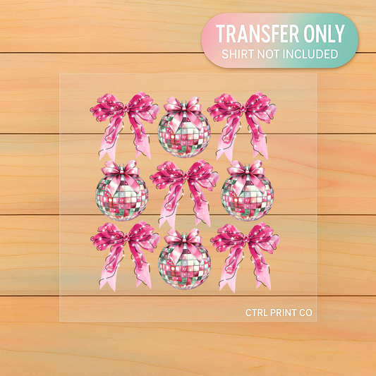 Disco Pink Bows| DTF Transfer | Ready to Press
