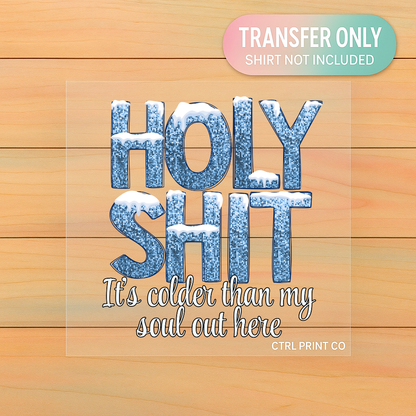 Holy Shit It’s Cold | Funny Winter DTF Transfer | Ready to Press