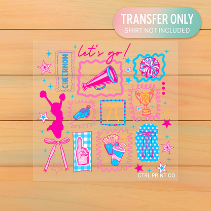 Let’s Go Cheer Mom Collage | Cheer DTF Transfer | Ready to Press
