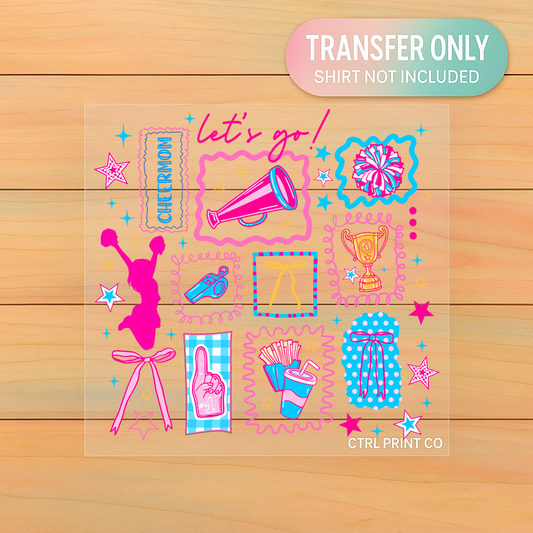 Let’s Go Cheer Mom Collage | Cheer DTF Transfer | Ready to Press