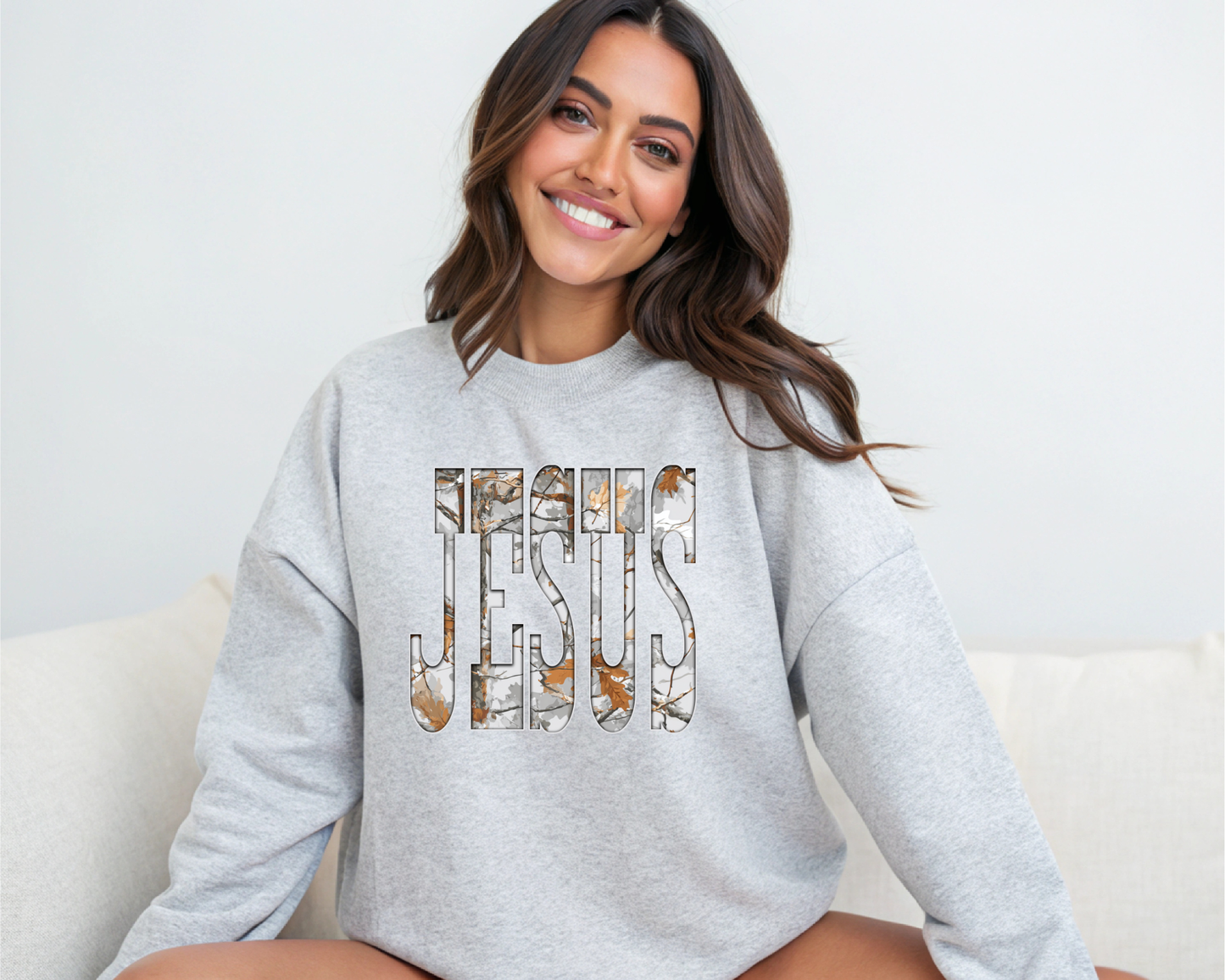 Jesus Camo Text | Faith DTF Transfer | Ready to Press