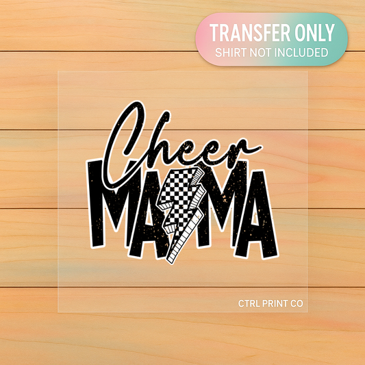 Cheer Mama DTF Transfer | Lightning Bolt Cheer Mom | Ready to Press