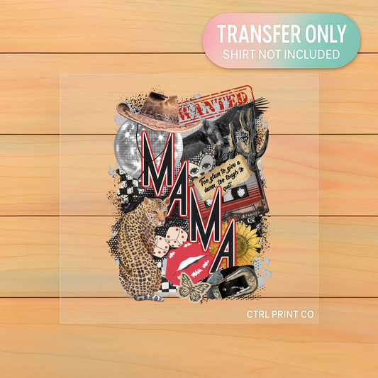 Mama Western Collage | Adult DTF Transfer | Ready to Press