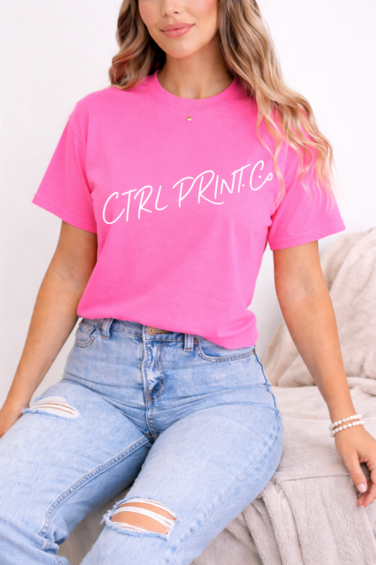 Pink Muse | Neon Pink Blank T-Shirt Mockup | PNG | DTF Ready