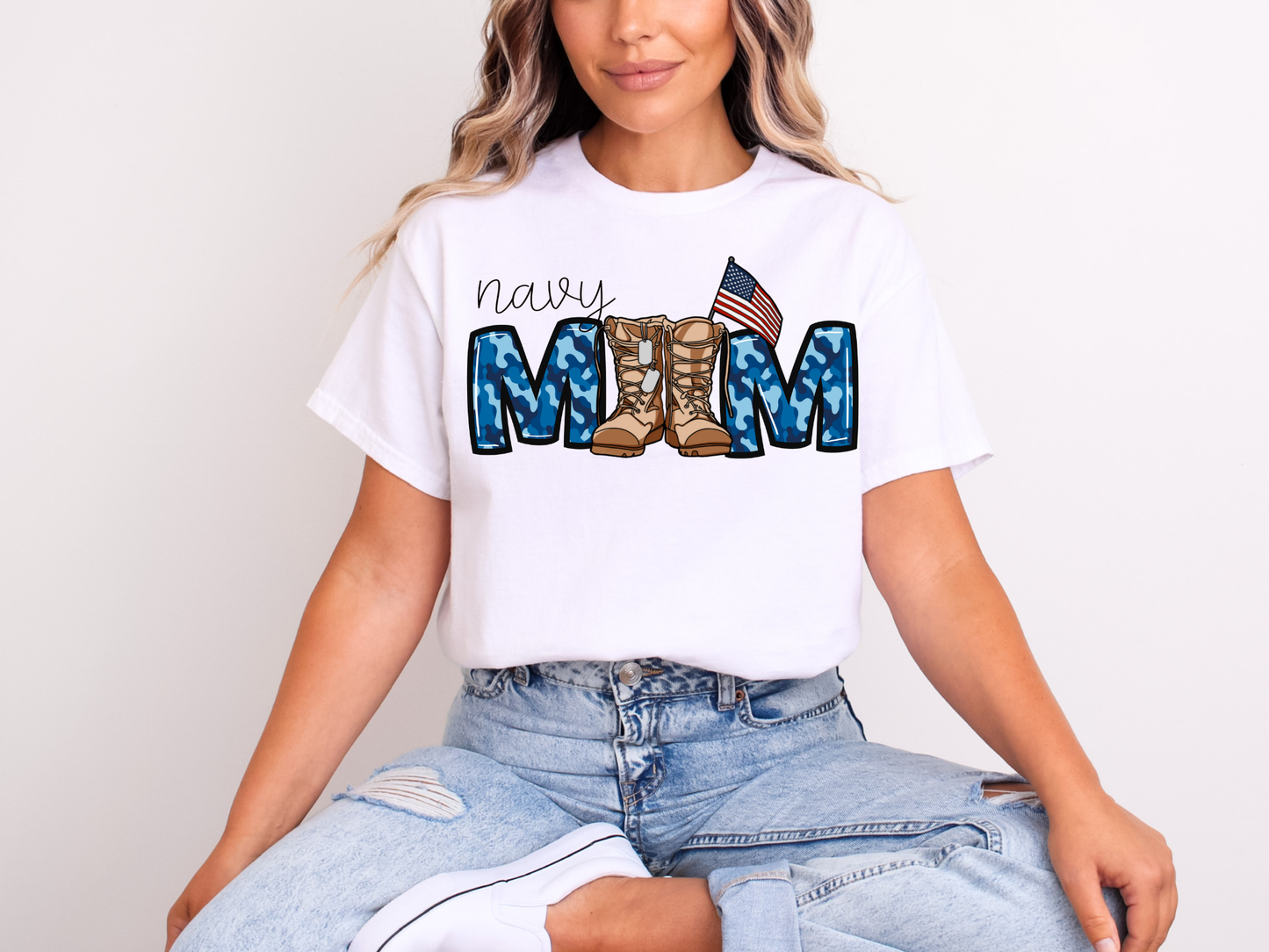 Navy Mom | Adult DTF Transfer | Ready to Press