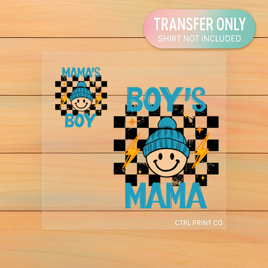 Mama & Mini Smiley Checkered Set | DTF Transfer | Ready to Press