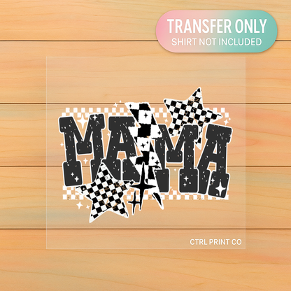 Checkered Stars Mama | Adult DTF Transfer | Ready to Press