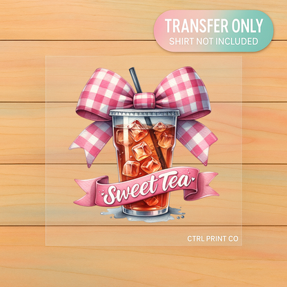Southern Sweet Tea Bow | Adult DTF Transfer | Ready to Press
