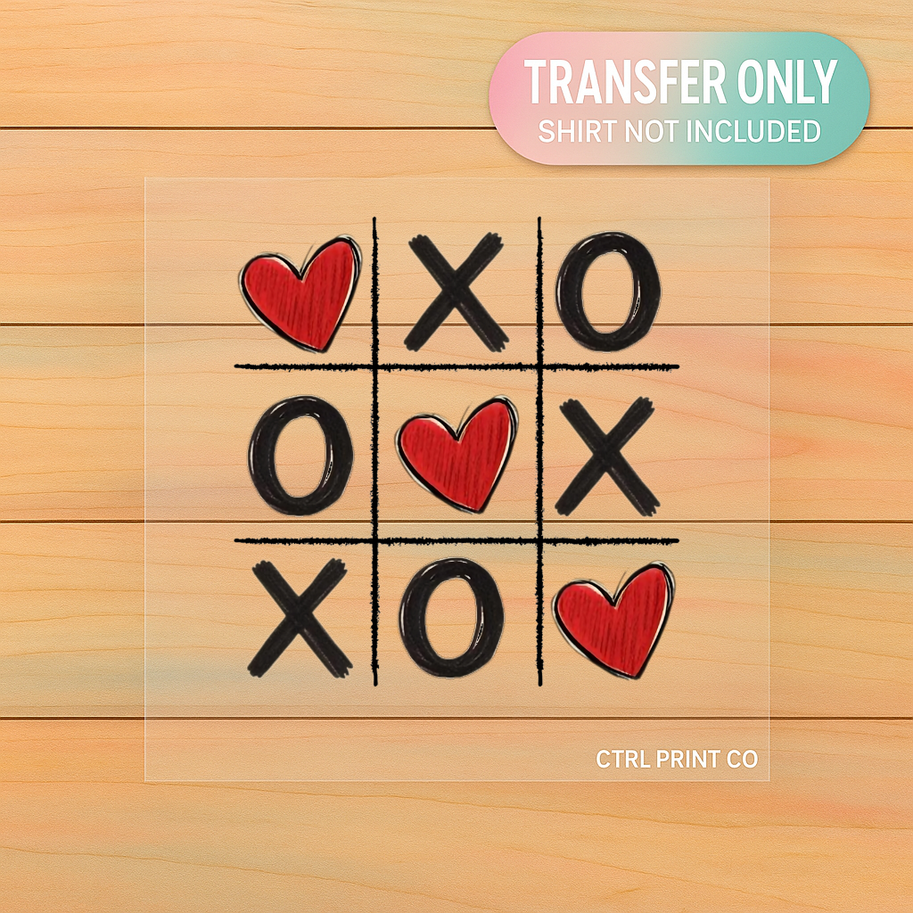 XOXO Tic Tac Toe | Adult DTF Transfer | Ready to Press
