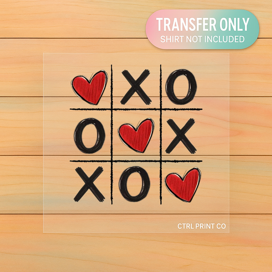 XOXO Tic Tac Toe | Adult DTF Transfer | Ready to Press