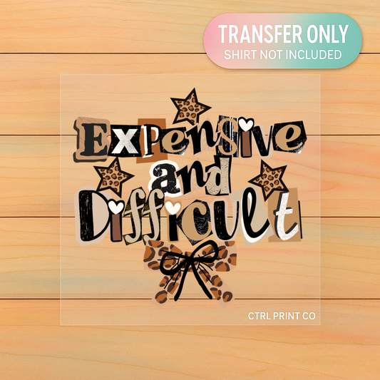 Expensive and Difficult Leopard Bow | Adult DTF Transfer | Ready to Press