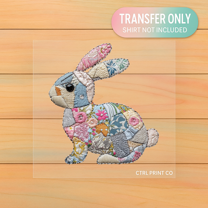 Patchwork Bunny | Adult DTF Transfer | Ready to Press