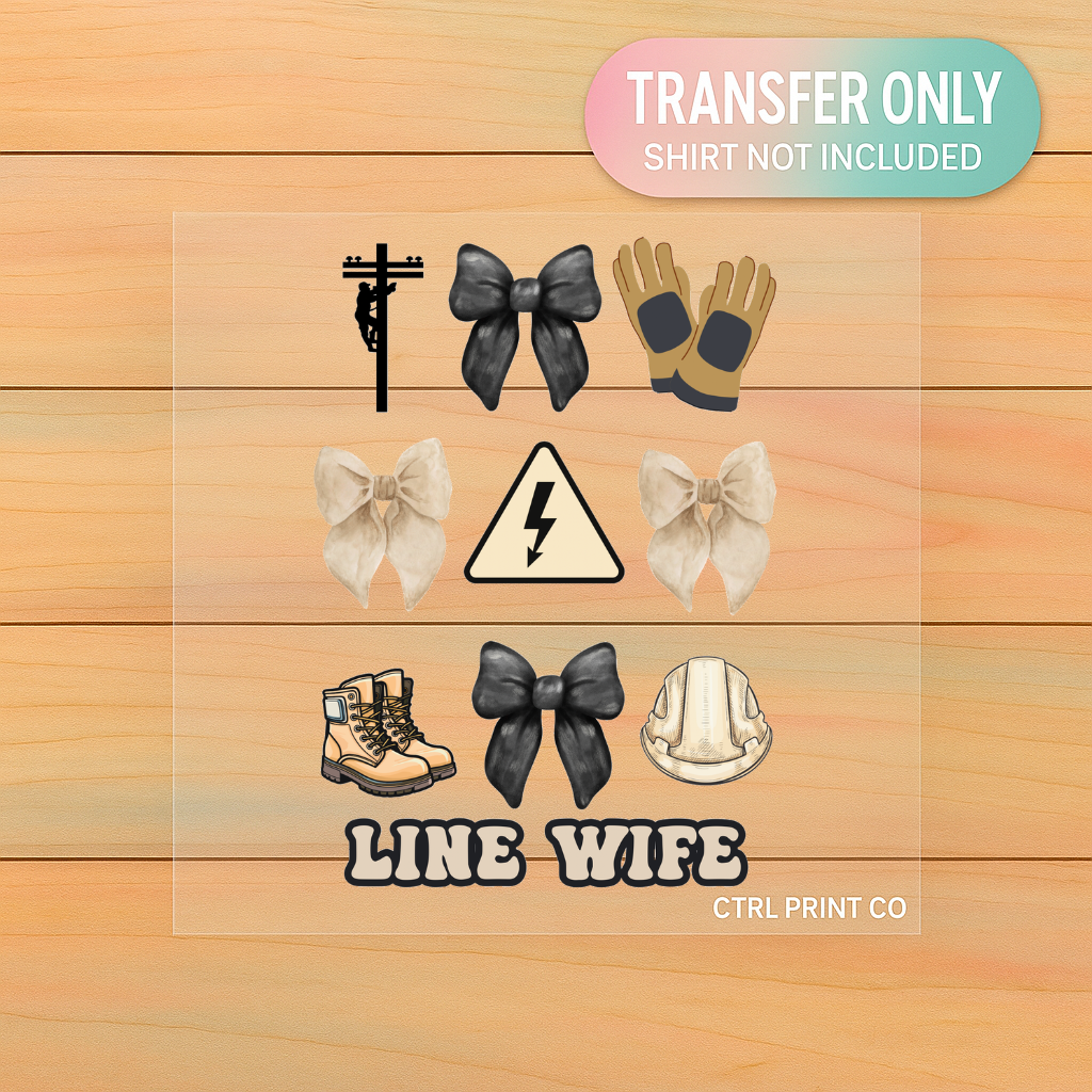 Line Wife Coquette Graphic | Adult DTF Transfer | Ready to Press