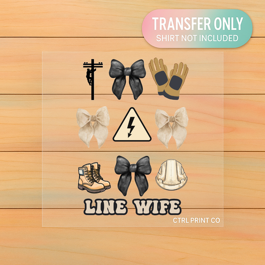 Line Wife Coquette Graphic | Adult DTF Transfer | Ready to Press