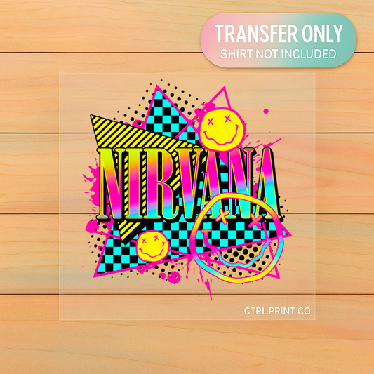 Neon Grunge Smiley | Adult DTF Transfer | Ready to Press