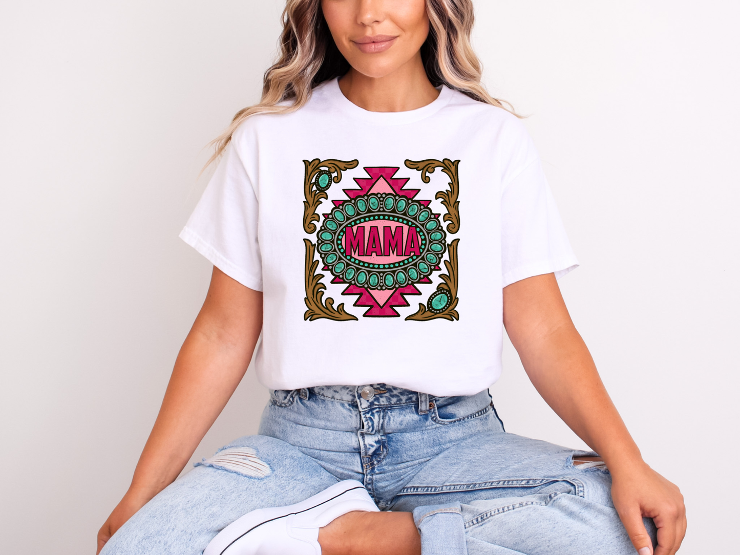 Western Turquoise Mama | Adult DTF Transfer | Ready to Press