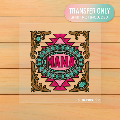 Western Turquoise Mama | Adult DTF Transfer | Ready to Press