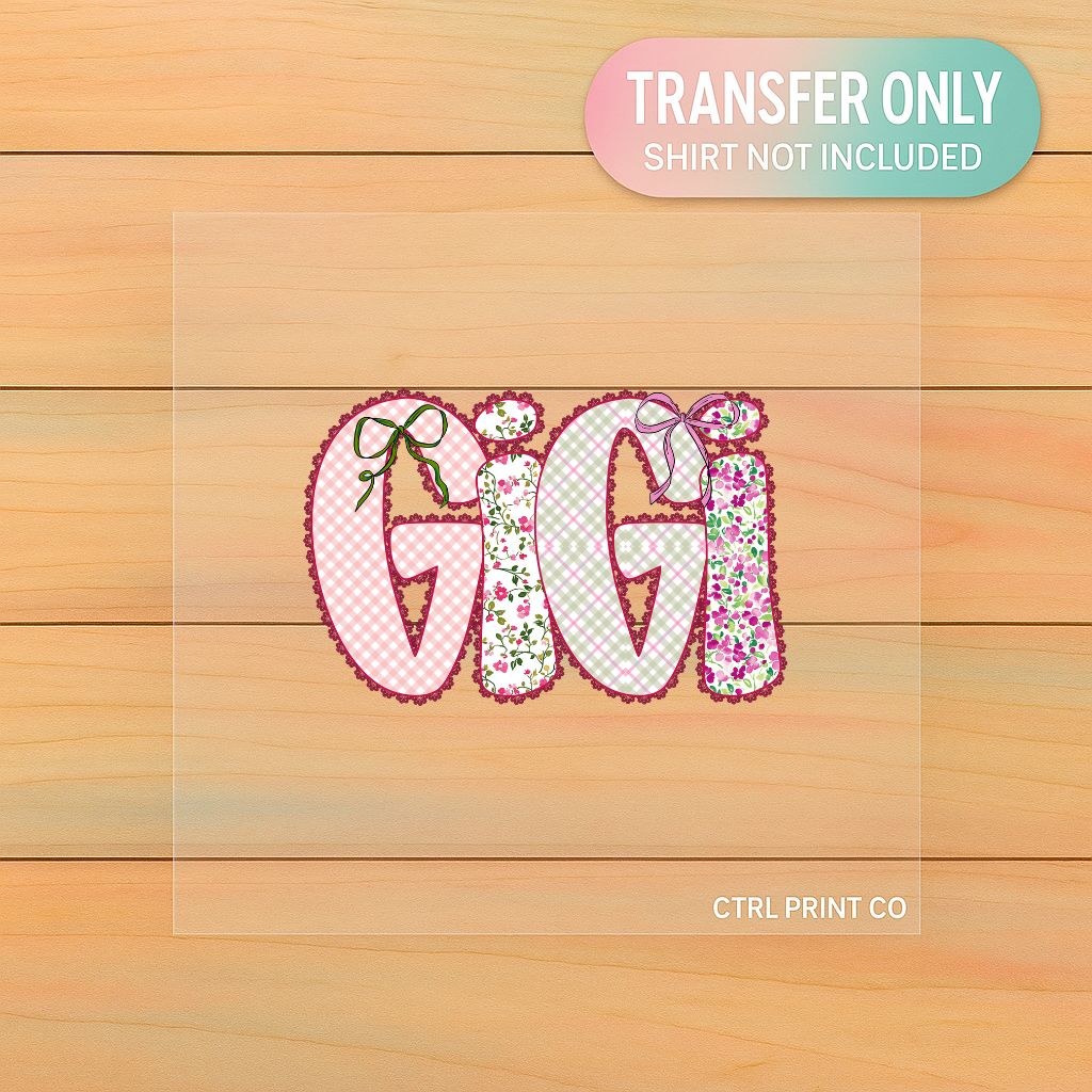 Floral Gigi Patchwork | Adult DTF Transfer | Ready to Press