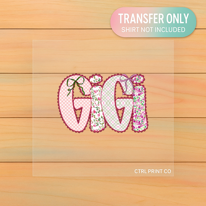 Floral Gigi Patchwork | Adult DTF Transfer | Ready to Press