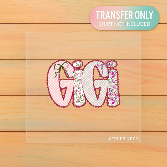 Floral Gigi Patchwork | Adult DTF Transfer | Ready to Press