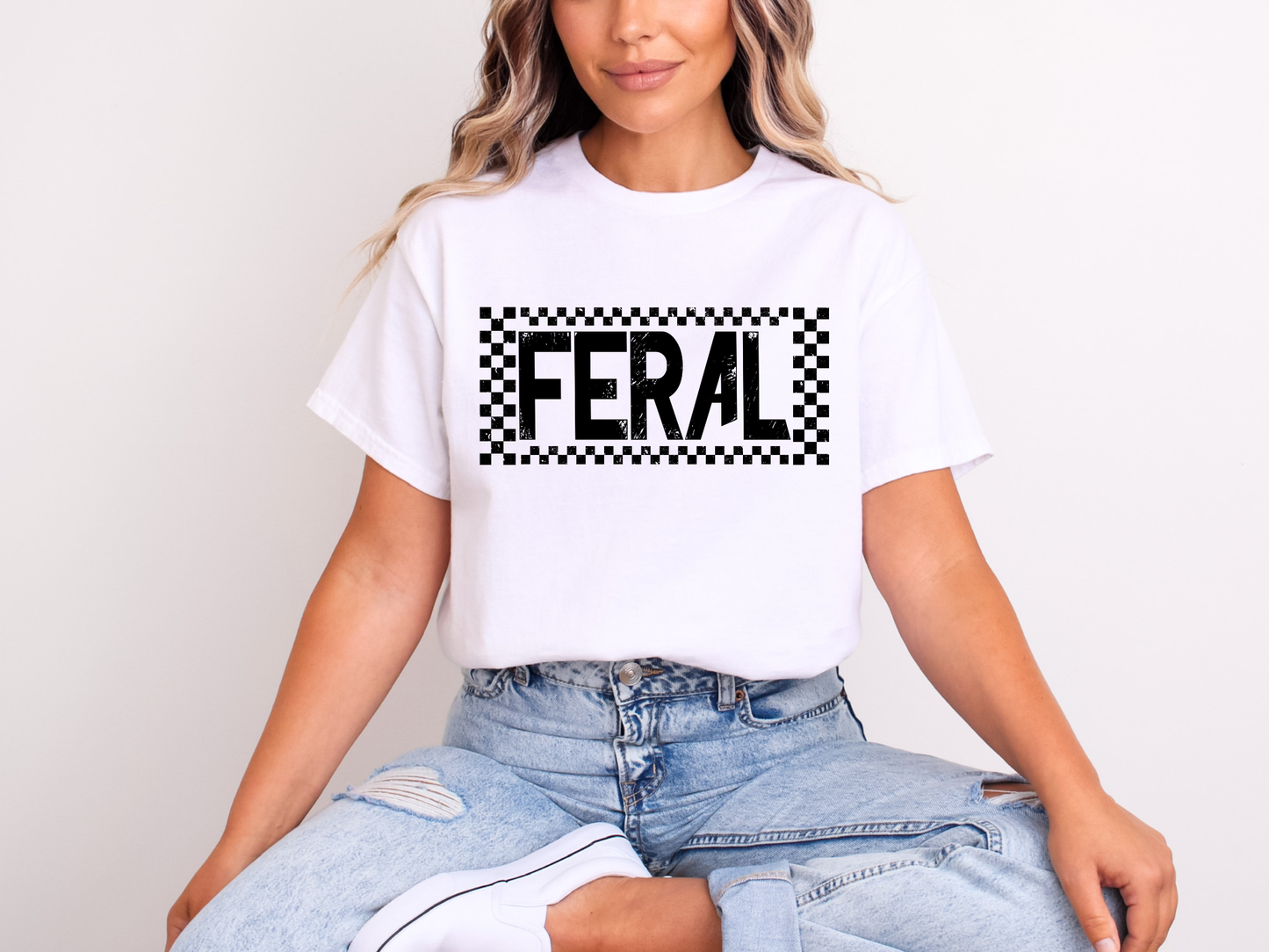 Feral Checkered Frame | Adult DTF Transfer | Ready to Press