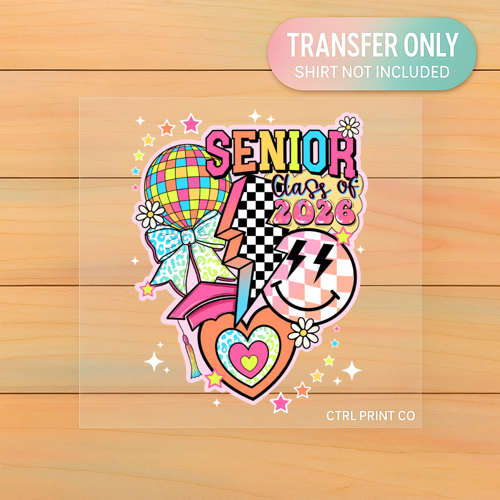 Retro Senior Class of 2026 Collage | Adult DTF Transfer | Ready to Press