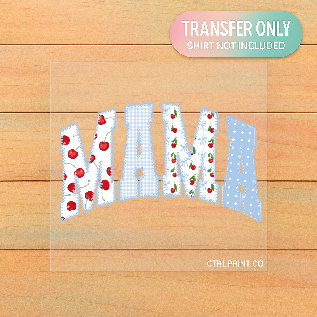 Cherry Gingham Coquette Mama | Adult DTF Transfer | Ready to Press
