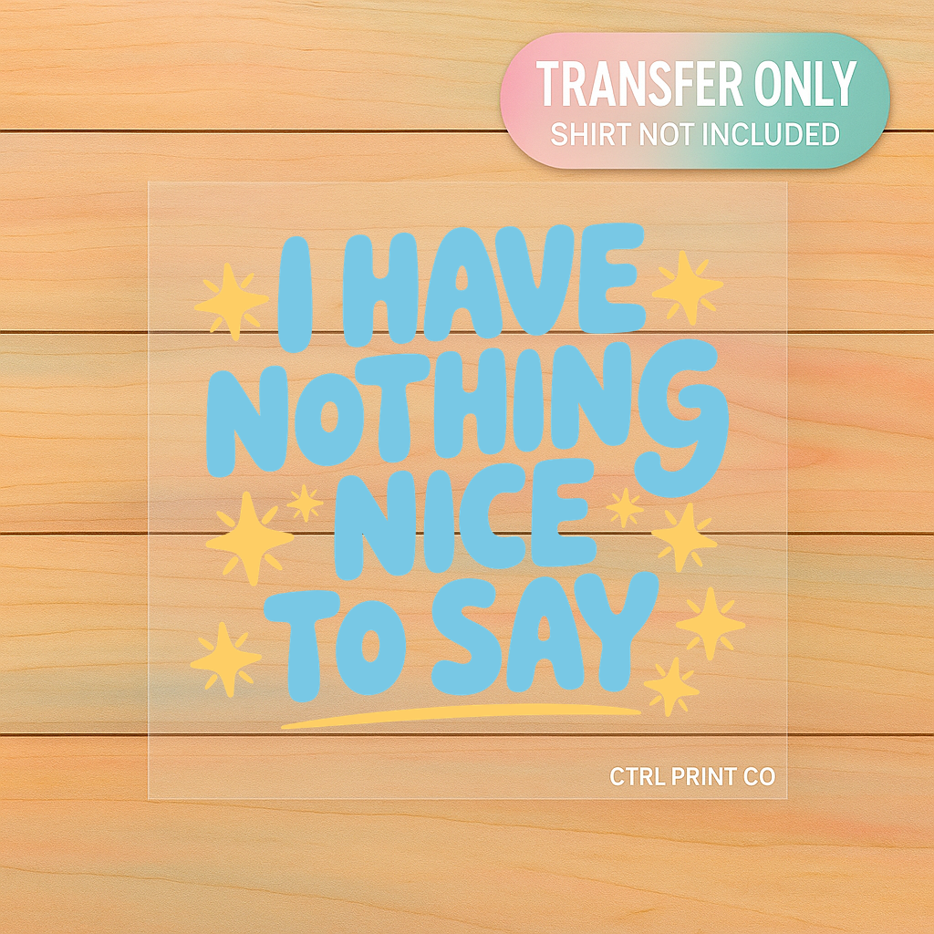 I Have Nothing Nice To Say Retro | Adult DTF Transfer | Ready to Press