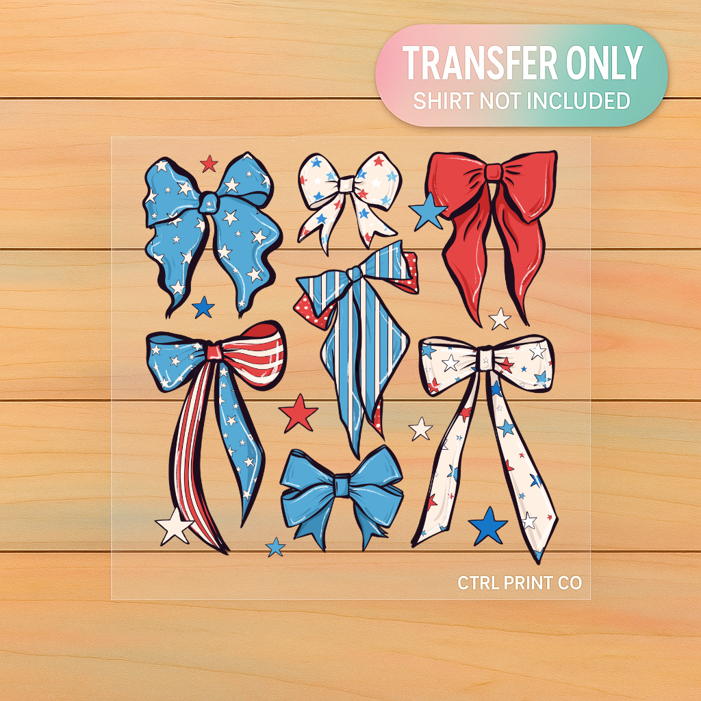 Patriotic Coquette Bow Bundle | Adult DTF Transfer | Ready to Press