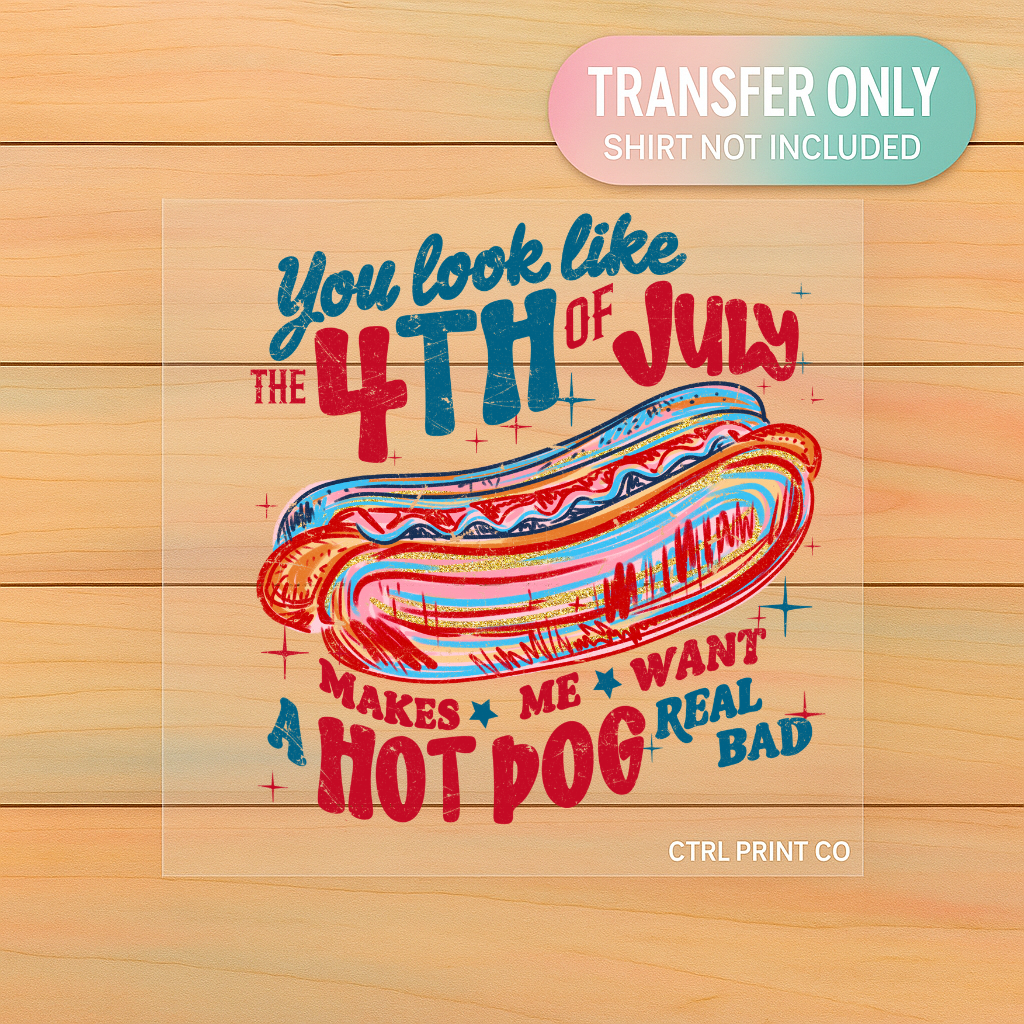 4th of July Hot Dog Humor | Adult DTF Transfer | Ready to Press