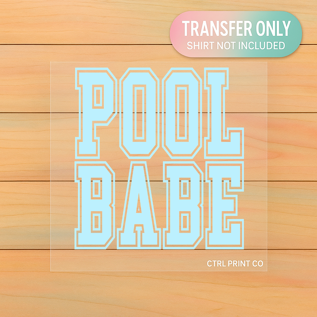 Pool Babe Varsity | Adult DTF Transfer | Ready to Press