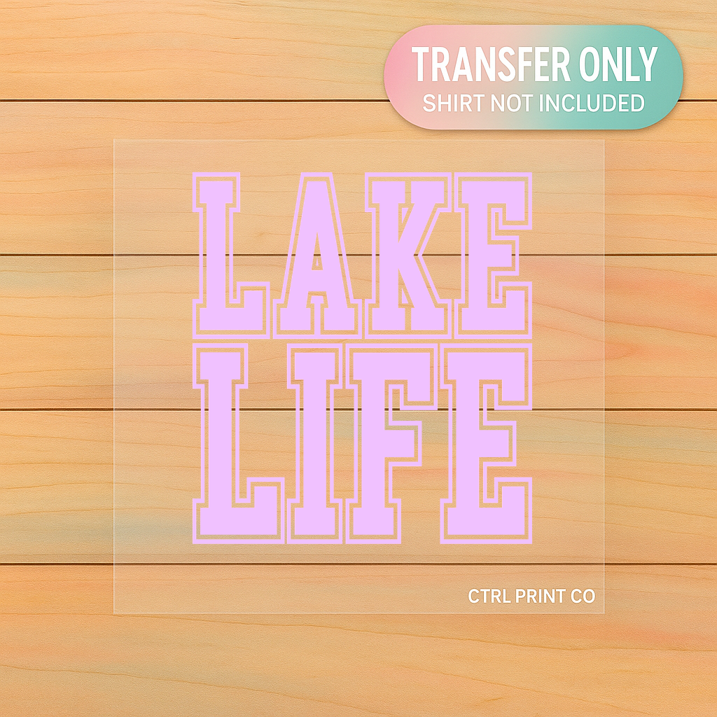 Lake Life Varsity | Adult DTF Transfer | Ready to Press
