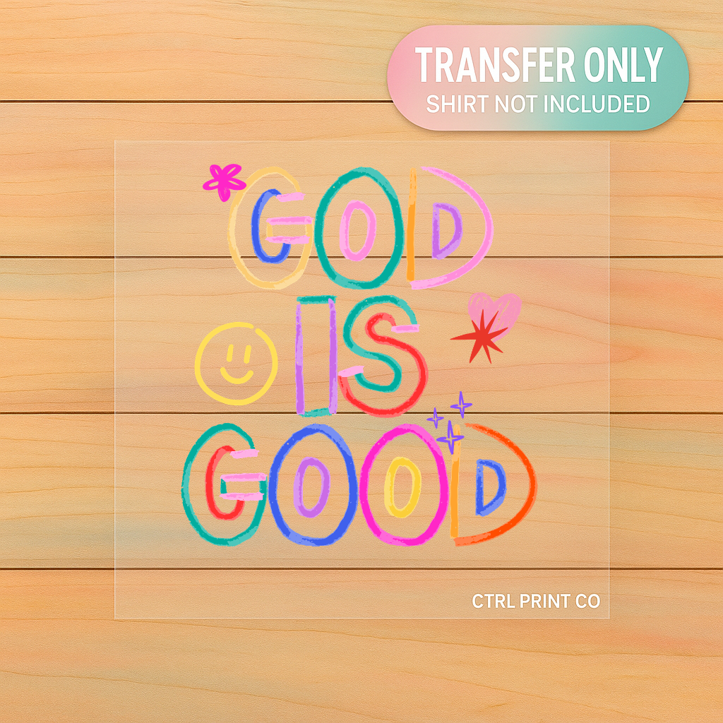 God Is Good Retro | Adult DTF Transfer | Ready to Press