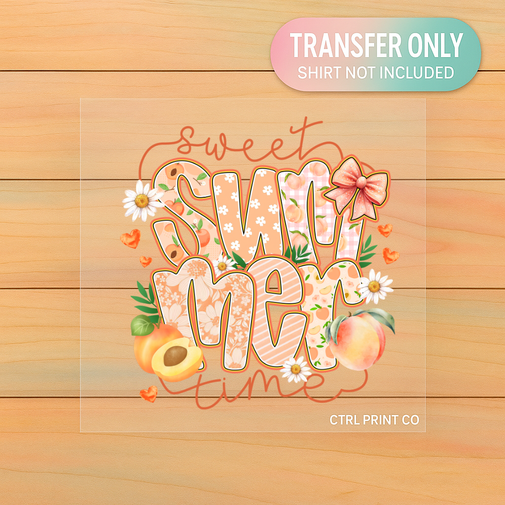 Sweet Summer Peach Floral | Adult DTF Transfer | Ready to Press