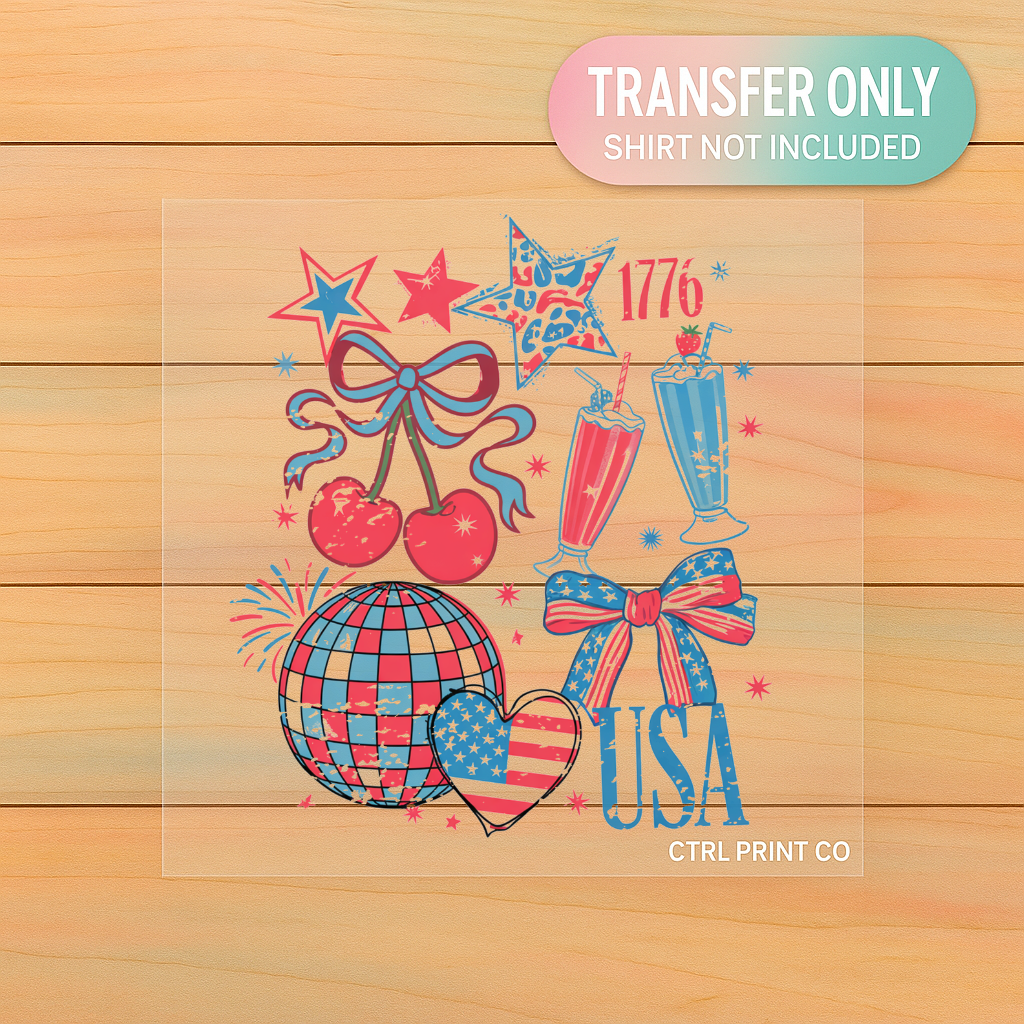 Retro Americana Summer Collage | Adult DTF Transfer | Ready to Press