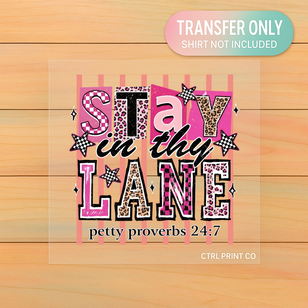 Stay In Thy Lane Petty Proverbs 24:7 | Adult DTF Transfer | Ready to Press