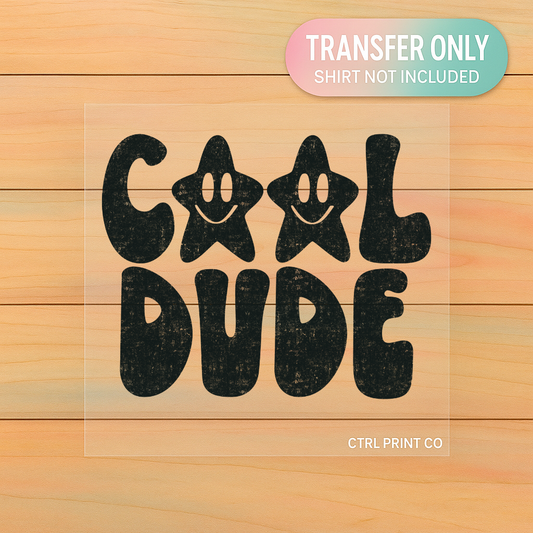 Cool Dude Smiley Stars Retro | Youth DTF Transfer | Ready to Press | 7 inch