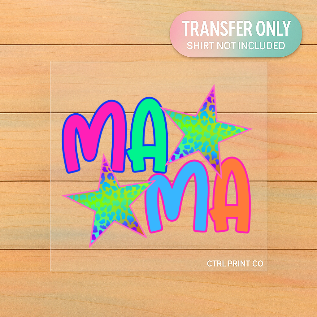 Color Pop Mama Stars | Adult DTF Transfer | Ready to Press