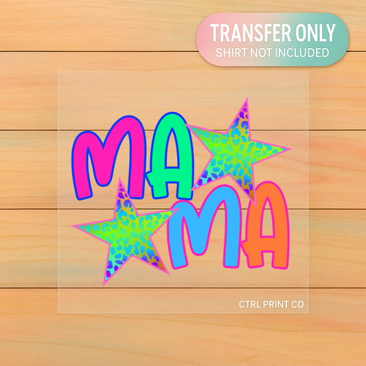 Color Pop Mama Stars | Adult DTF Transfer | Ready to Press