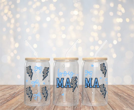 Blue Bow Mama | UV DTF Cup Wrap | 16 oz | Ready to Apply