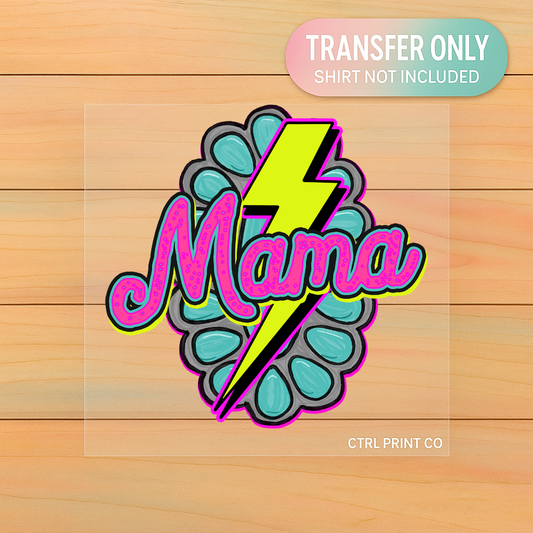 Neon Mama Lightning | Adult DTF Transfer | Ready to Press