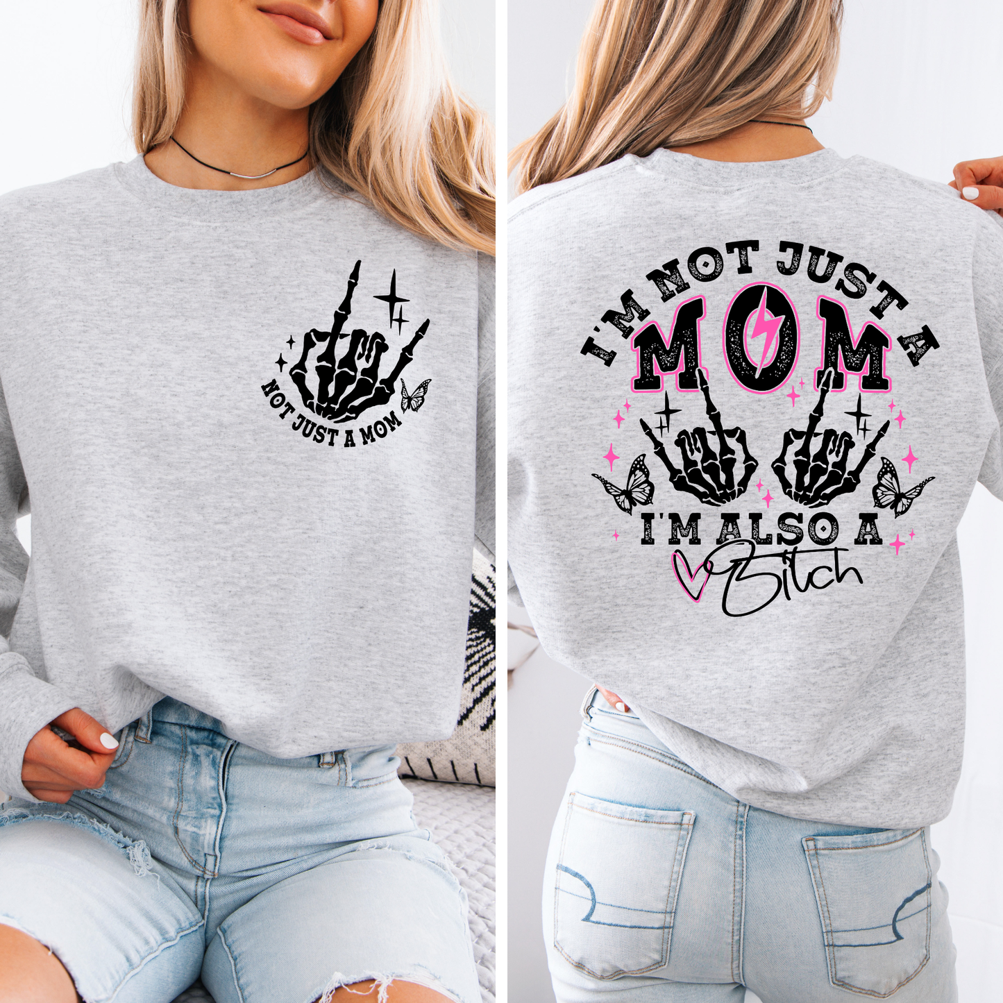 Not Just a Mom DTF Transfer Set | Front Pocket + Back Design