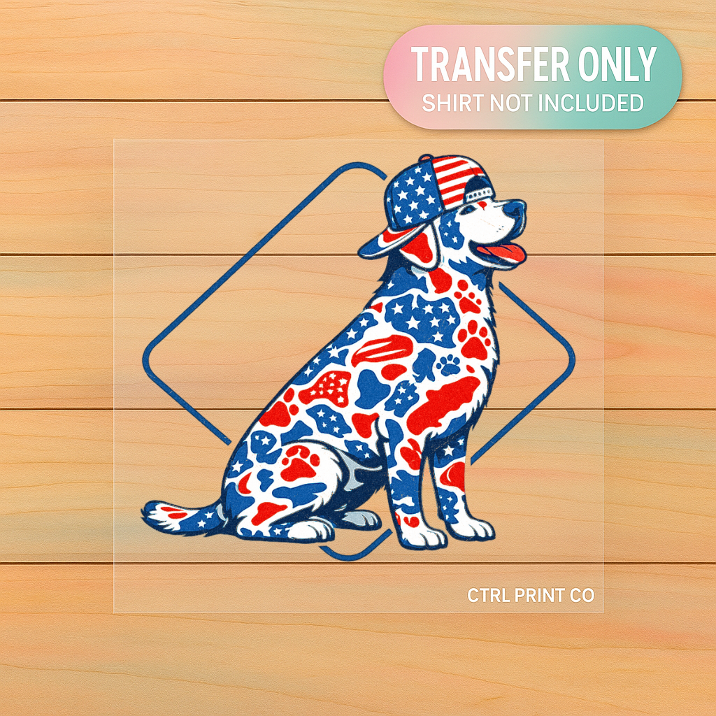 Patriotic Pup | Youth DTF Transfer | Ready to Press | 6.5–7.5 inch