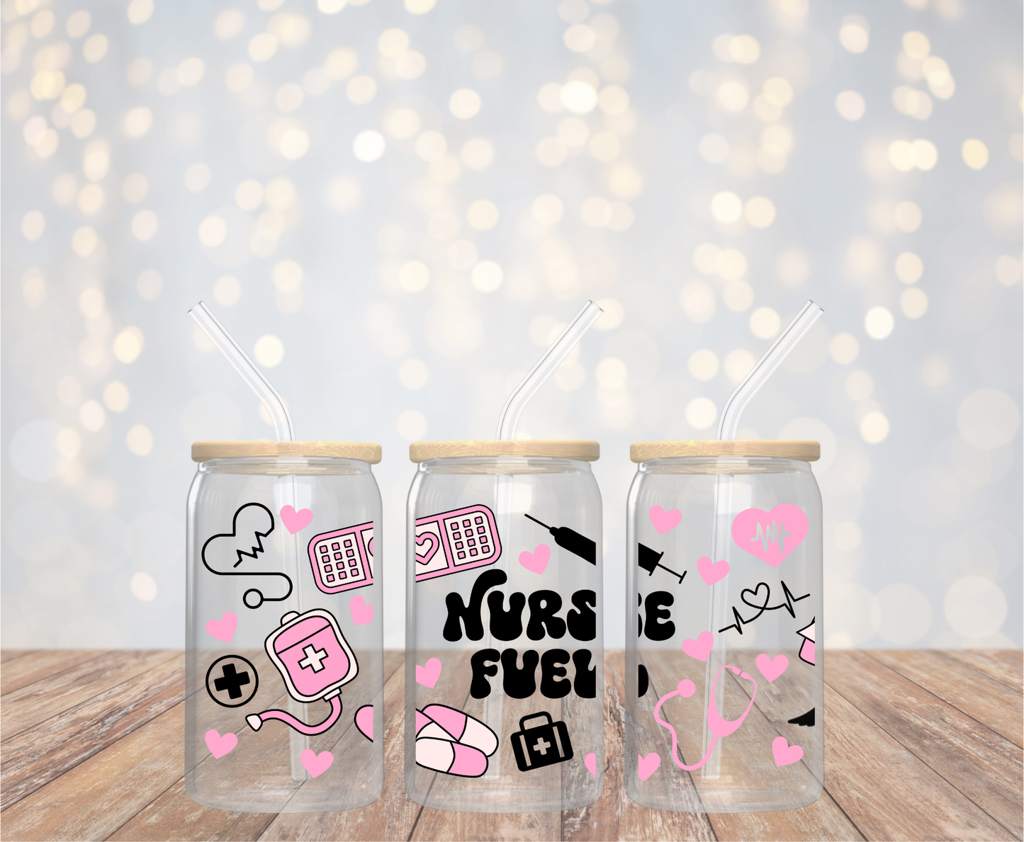 Pink Shift Energy | UV DTF Cup Wrap | 16 oz | Ready to Apply