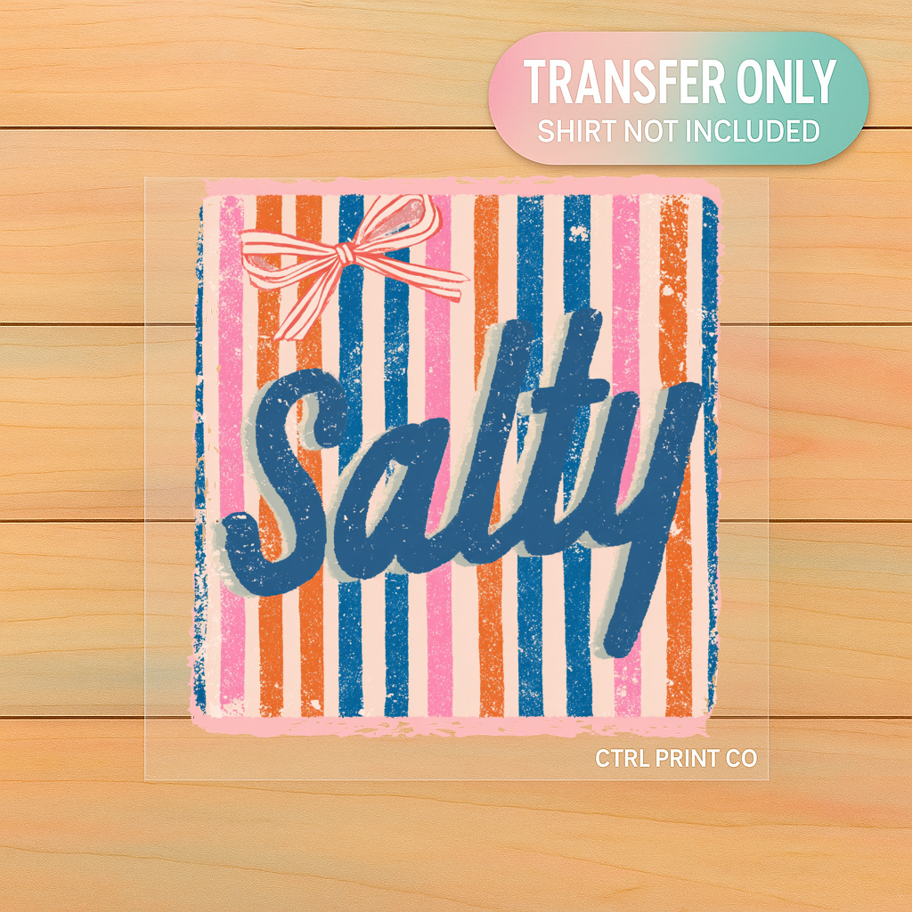 Salty Stripes Bow | Adult DTF Transfer | Ready to Press